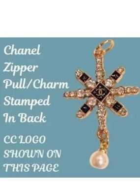 Chanel Luxury Zipper Pull - Charm - "CC" in front and stamped Chanel in Back